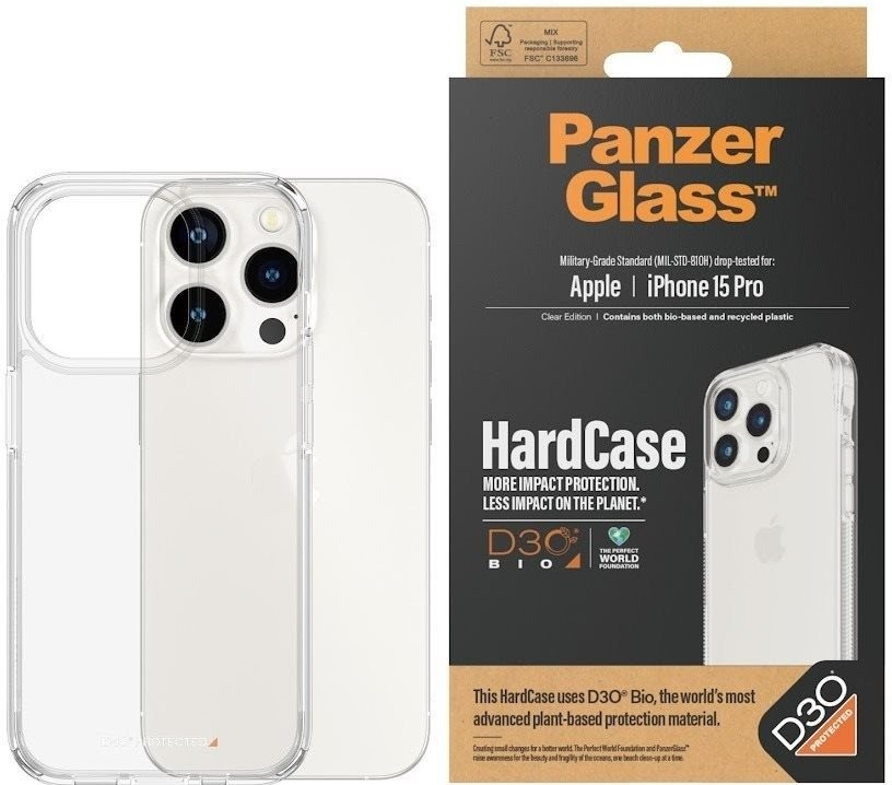 Pouzdro PanzerGlass HardCase Apple iPhone 15 Pro s ochranou vrstvou D3O 1173