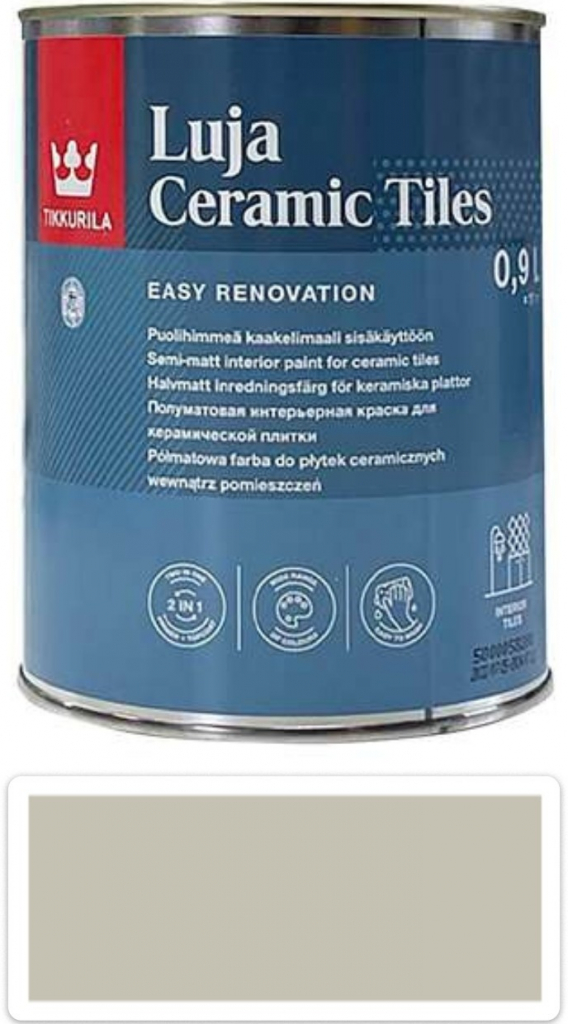 TIKKURILA Luja Ceramic Tiles 0,9 l Štěrková šedá