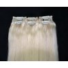 Clip-in, 51 cm, blond (613), 6 pásků, rovné, lidské vlasy
