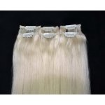 Clip-in, 51 cm, blond (613), 6 pásků, rovné, lidské vlasy