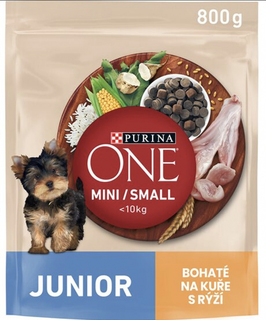 Purina ONE Mini dog Junior kuře s rýží 0,8 kg