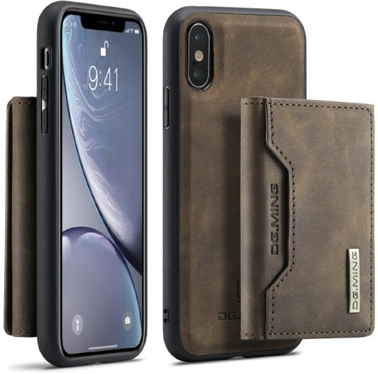 Pouzdro AppleKing dG.MING 2v1 s odnímatelnou magnetickou peněženkou iPhone X/Xs - kávové