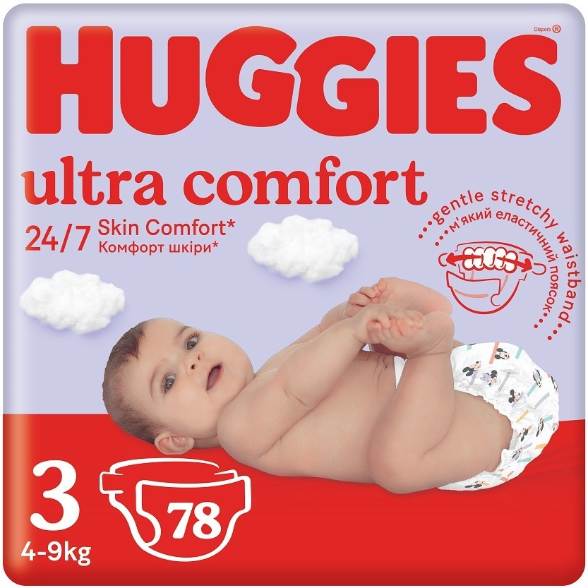 HUGGIES Ultra Comfort 3 4-9 kg 78 ks