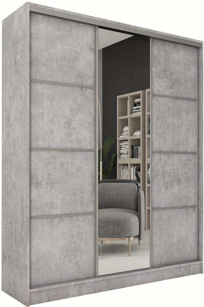 Nejlevnější nábytek Litolaris 150 se zrcadlem beton