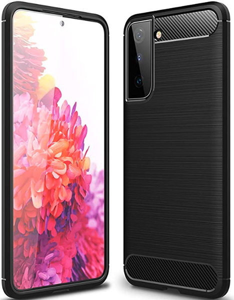 Pouzdro SES Ochranné silikonové obal karbon Samsung Galaxy S21 G991B - černé