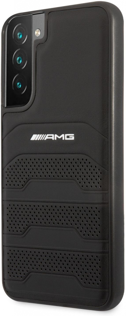 Pouzdro AMG Genuine Leather Perforated Samsung Galaxy S22+ černé