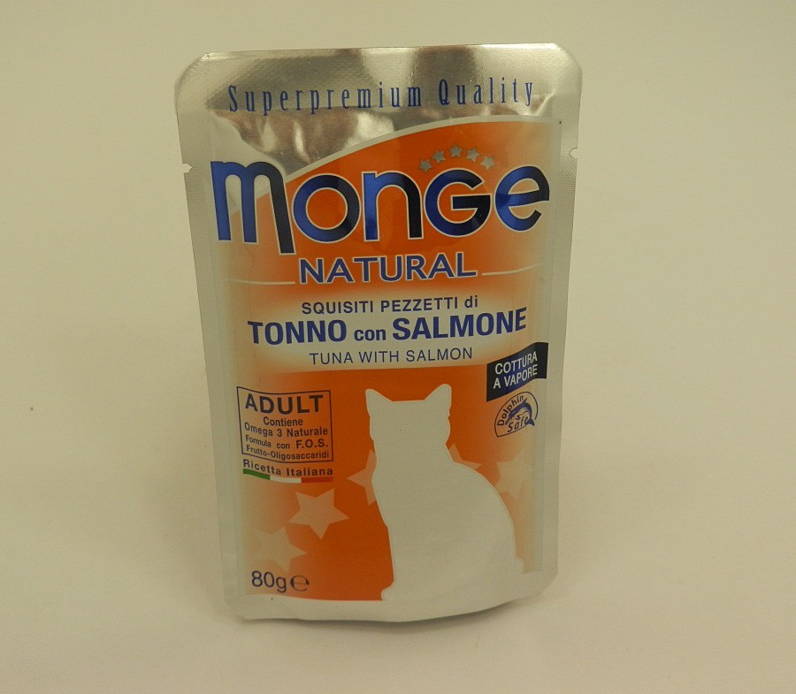 Monge Natural Cat tuňák & losos 80 g