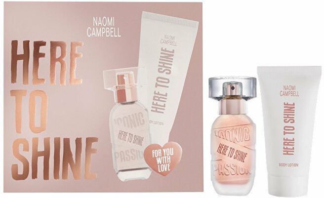 Naomi Campbell Here To Shine EDT 15 ml + tělové mléko 50 ml dárková sada