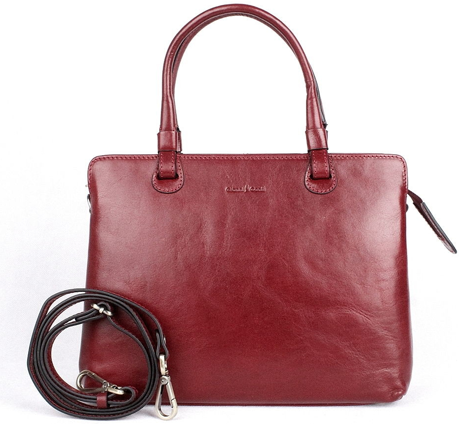 Gianni Conti elegantní luxusní kožená kabelka do ruky 661 tmavěčervená