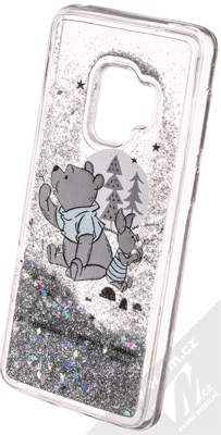 Pouzdro Disney Sand Medvídek Pú a Prasátko 008 Samsung Galaxy S9 stříbrné