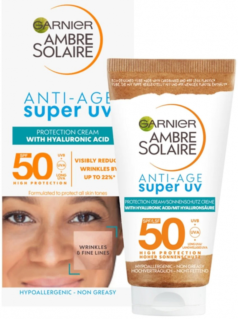 Garnier Ambre Solaire Super UV Anti-Age Protection Cream opalovací krém na obličej SPF50 50 ml