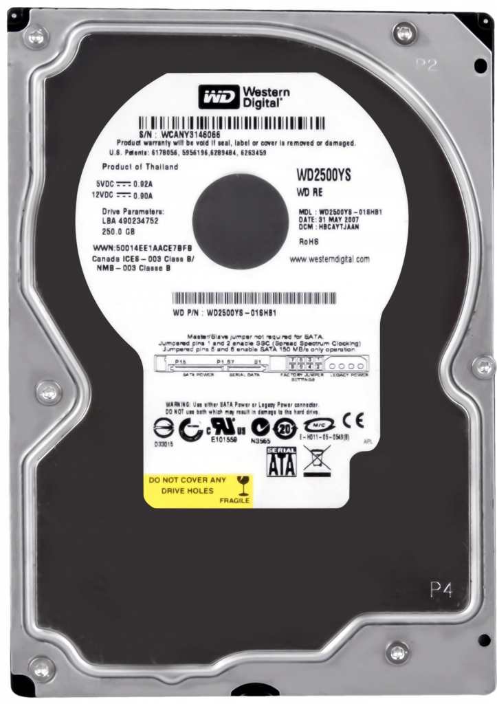 WD RE WD2500YS SATA/300 7200 RPM 16MB CAHCE NCQ 250 GB
