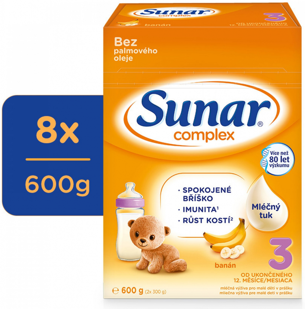 Sunar 3 complex banán 8 x 600 g