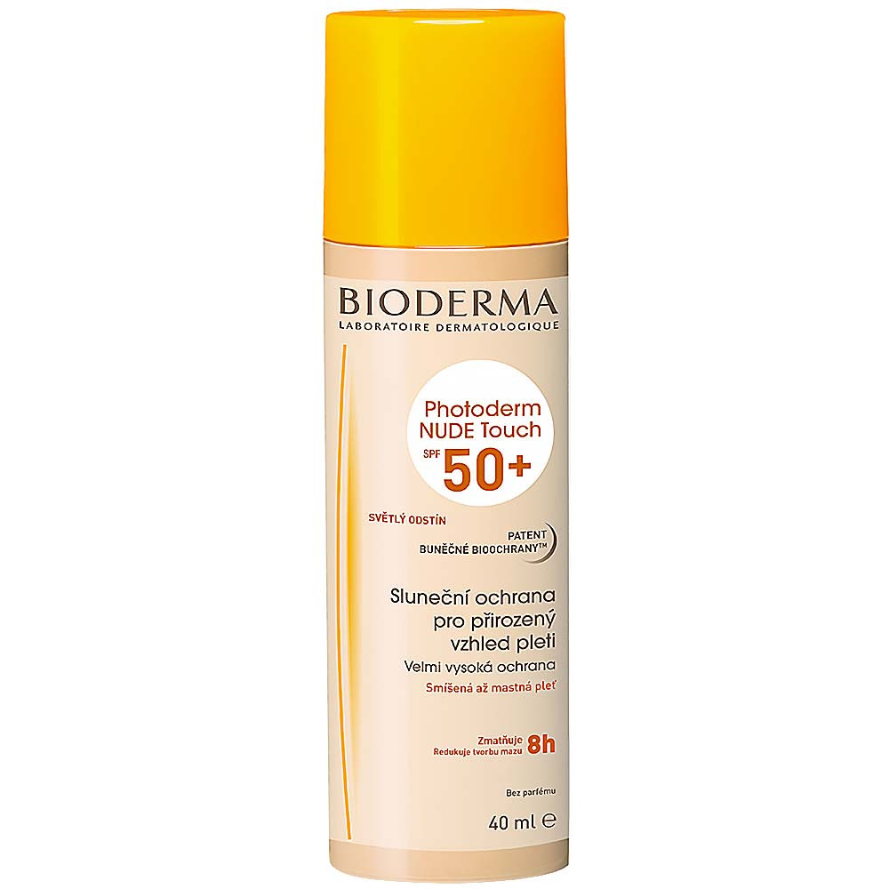 Bioderma Photoderm Nude Touch ochranný tónovaný fluid pro smíšenou až mastnou pleť Light SPF50+ 40 ml