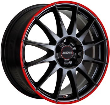 Ronal R54 6,5x15 4x100 ET38 brillant black red rim