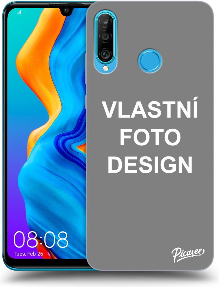 Pouzdro Picasee silikonové Huawei P30 Lite - Vlastní design/motiv čiré