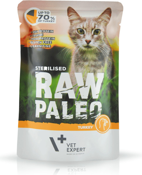 Vet Planet Raw Paleo Sterilised Turkey pro kočky 100 g