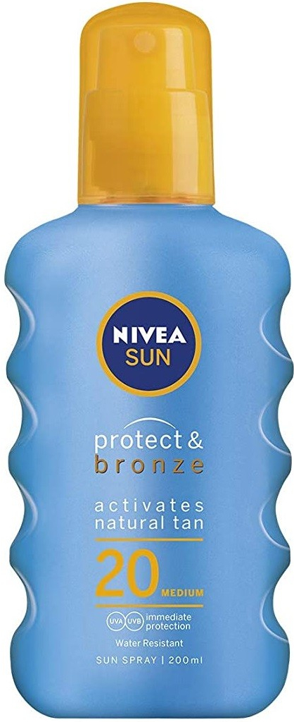 Nivea Sun Protect & Bronze olej na opalování spray podporující zhnědnutí SPF20 200 ml