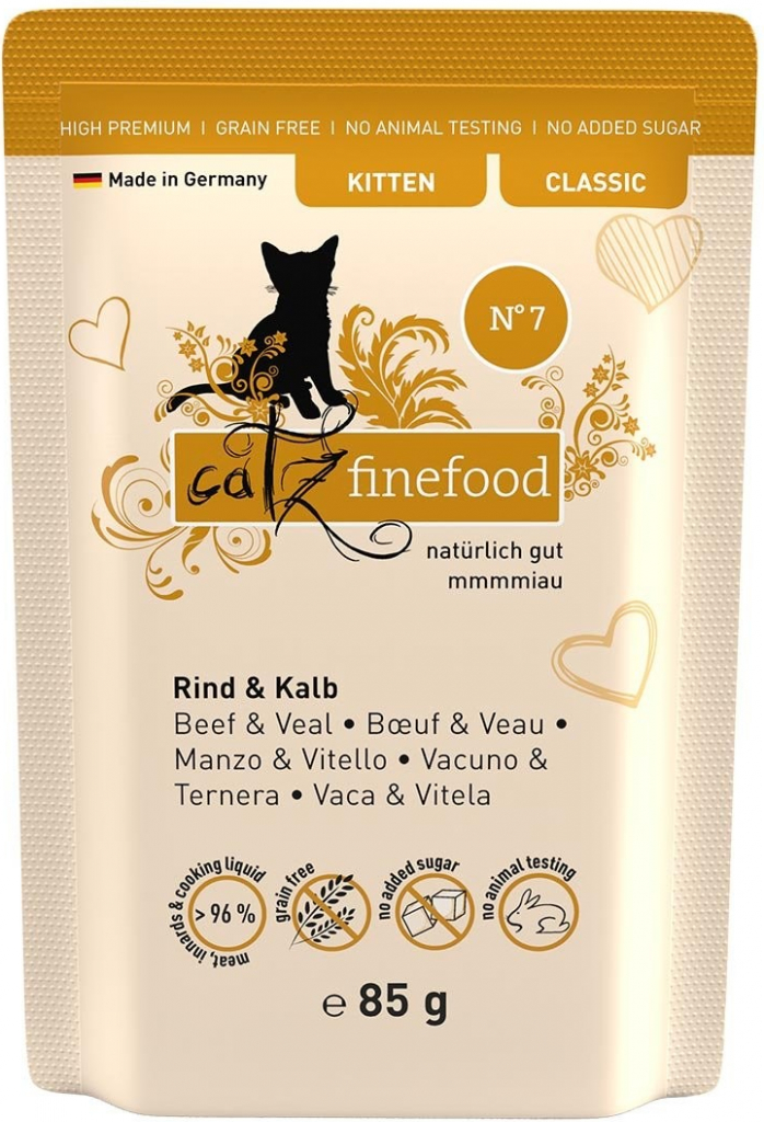 catz finefood Kitten No.07 hovězí maso & telecí maso 16 x 85 g