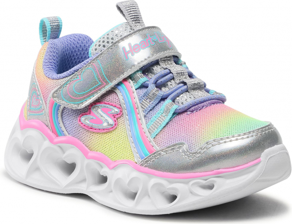 Skechers S Lights Heart Lights Rainbow Lux silver multi