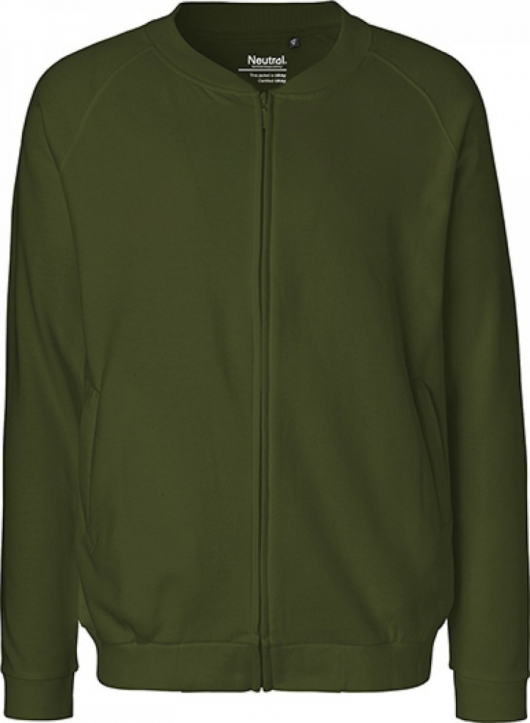 Neutral pánská bunda klasického střihu se zipem a kapsami zelená vojenská
