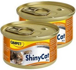 Gimpet kočka Shiny Cat kuře papája 2 x 70 g
