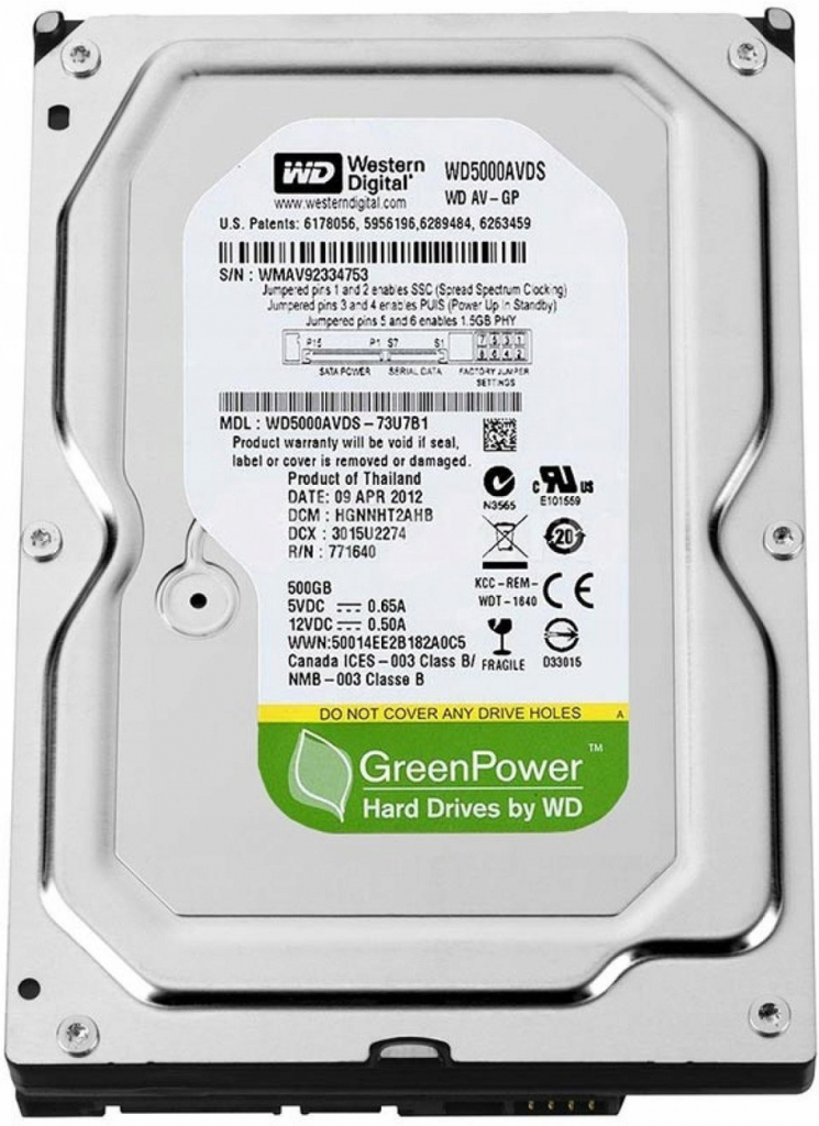 WD Greenpower 500GB, WD5000AVDS