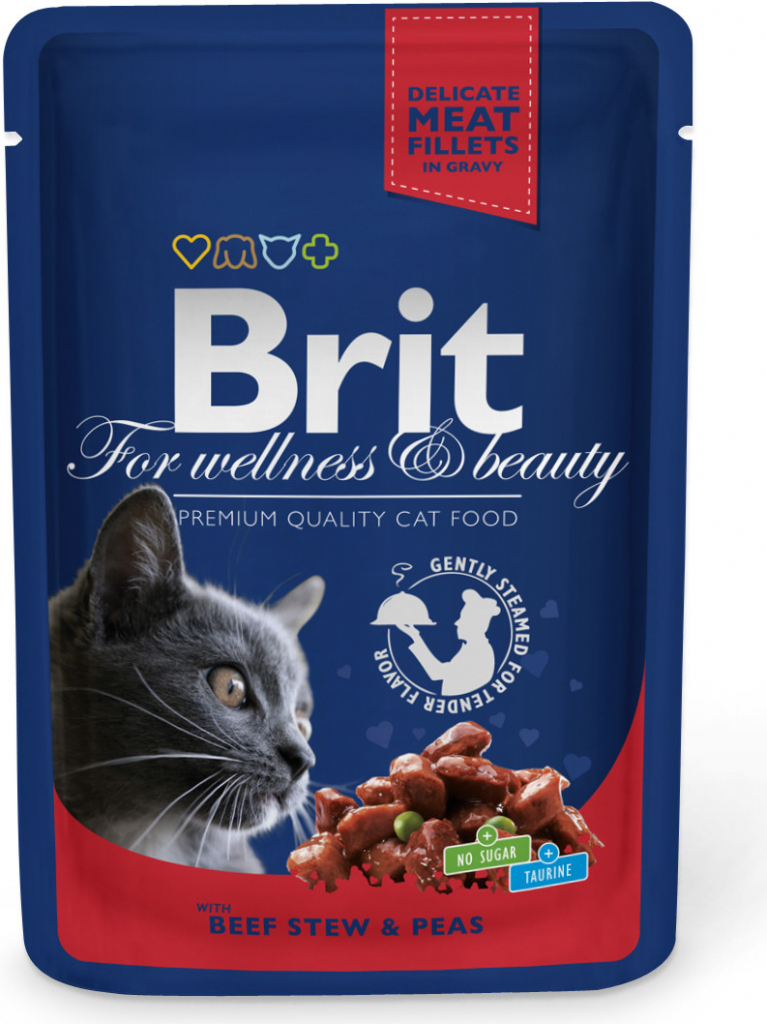 Brit Cat Premium Pouches hovezi hrasek 100 g