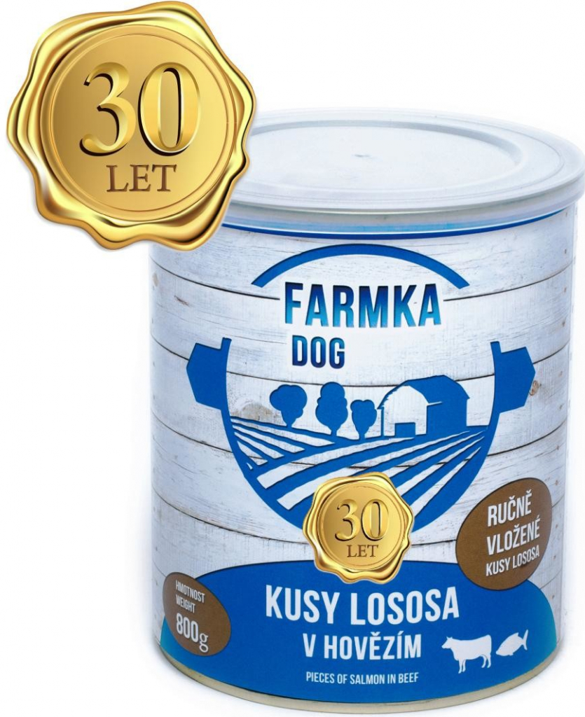 Sokol Falco Farmka Dog kusy lososa v hovězím 0,8 kg