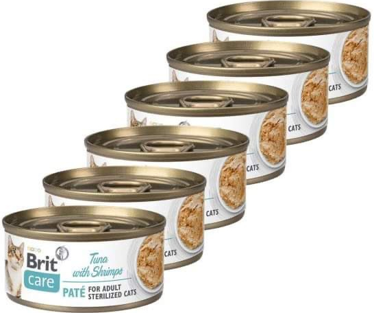 Brit Care Cat Sterilized Paté Tuna & Shrimps 6 x 70 g