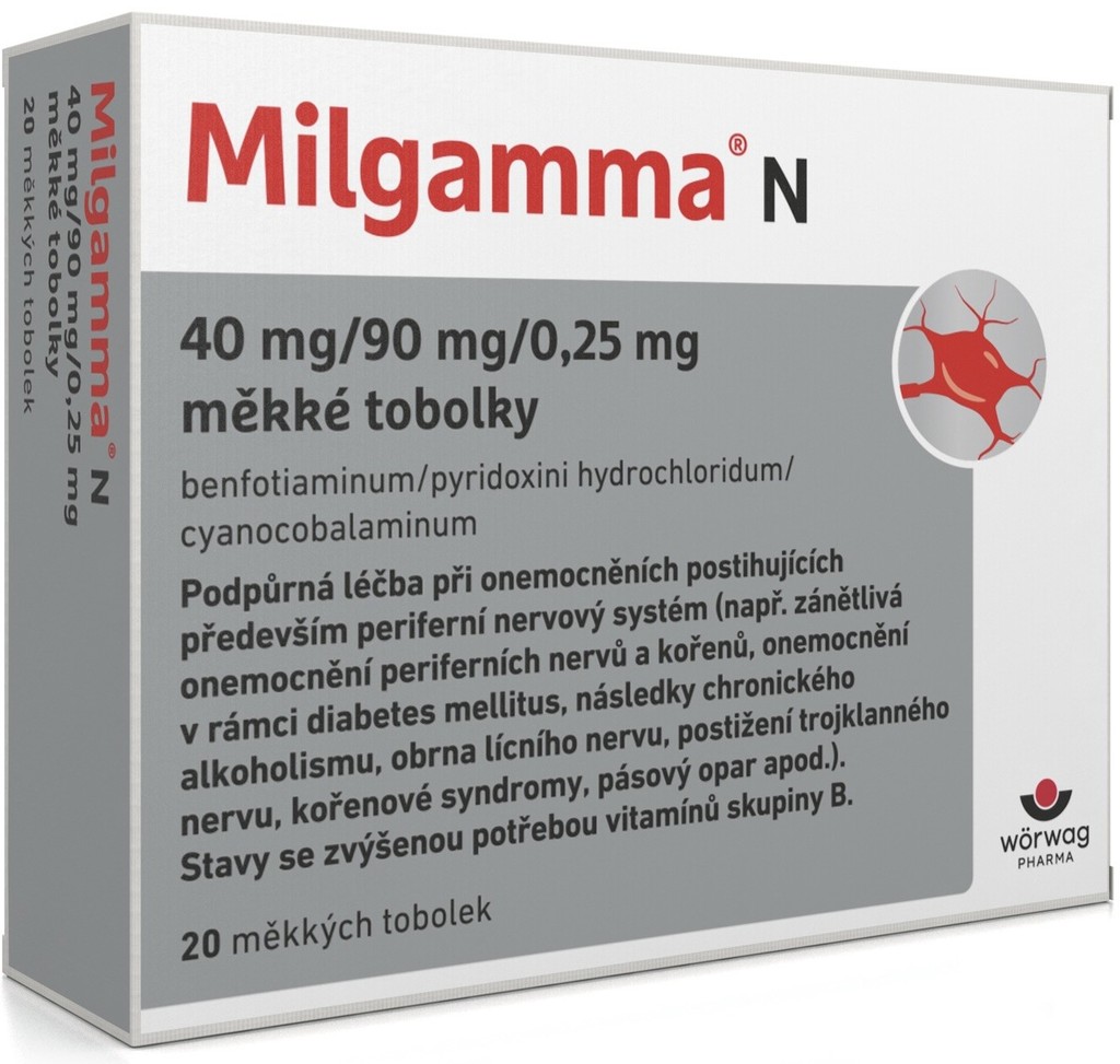 MILGAMMA N POR 40MG/90MG/0,25MG CPS MOL 20