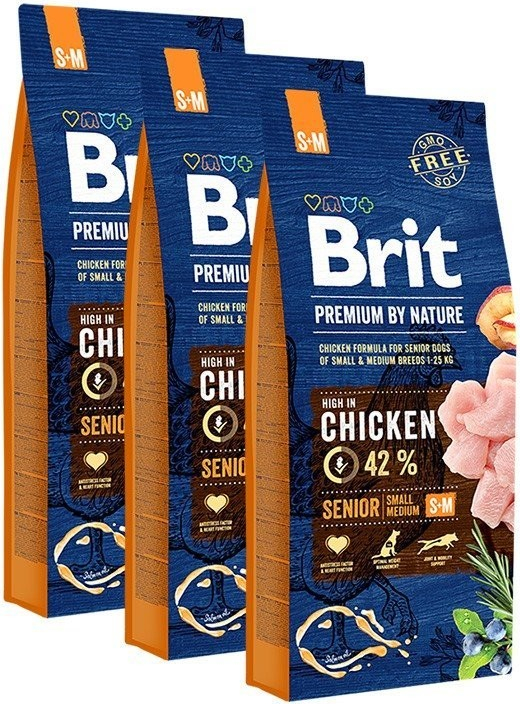 Brit Premium by Nature Senior S+M 3 x 15 kg