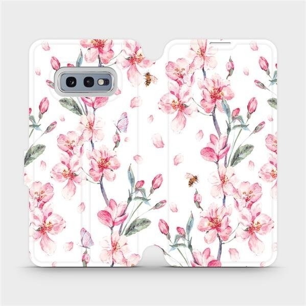 Pouzdro Mobiwear parádní flip Samsung Galaxy S10e - M124S Růžové květy