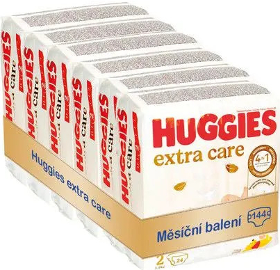 Huggies Extra Care Newborn č.2 - 144 ks