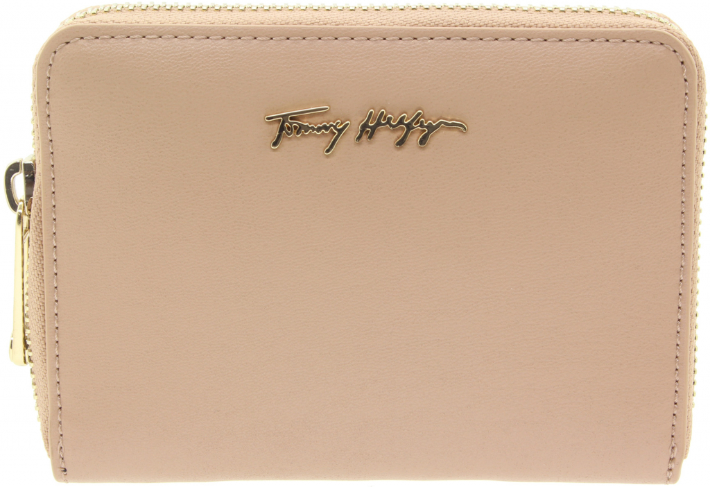 Tommy Hilfiger dámská béžový krátká peněženka na zip AW0AW11611-ABR-633