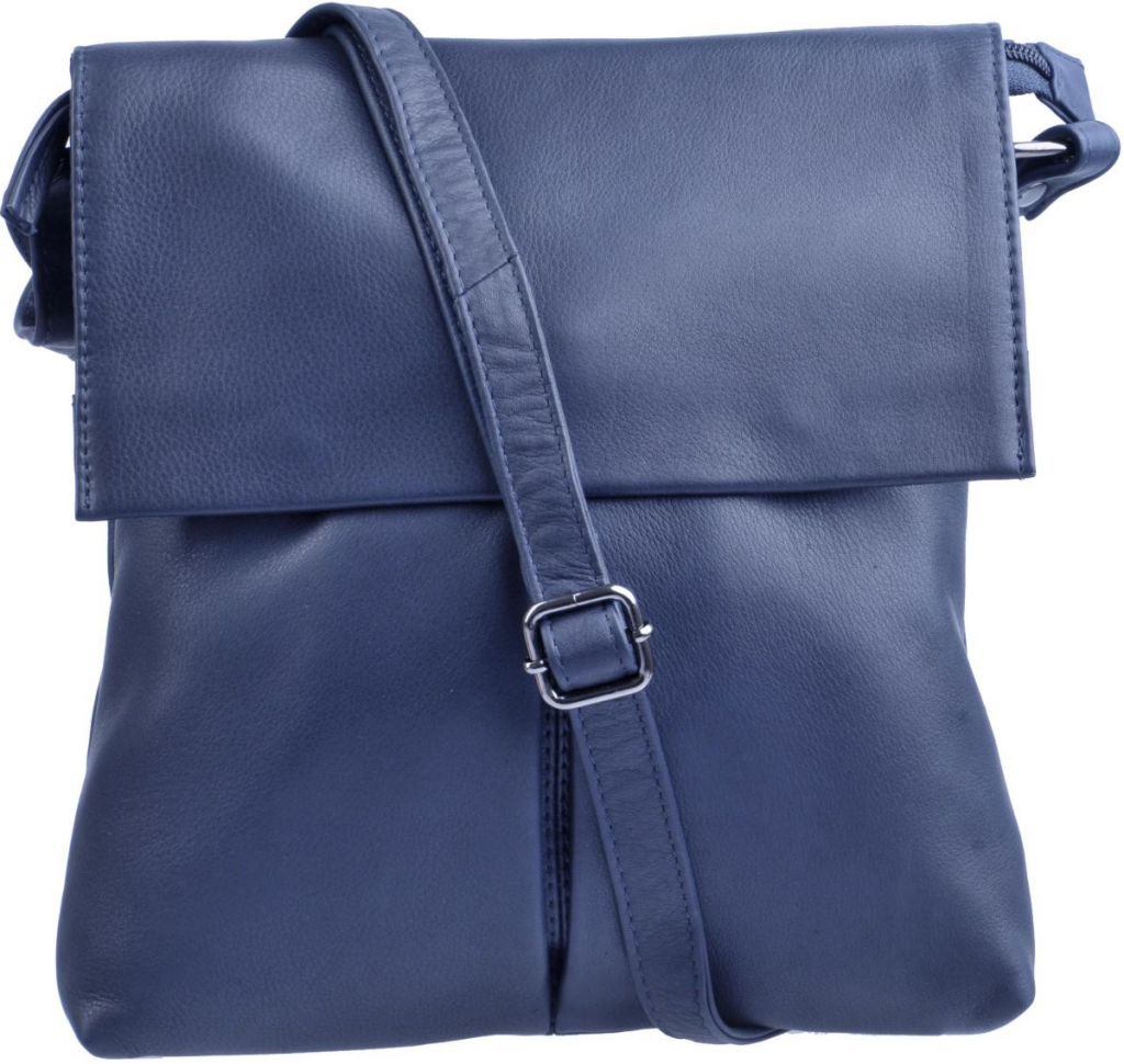 New Bags dámská kožená kabelka přes rameno LB-244 tmavě modrá