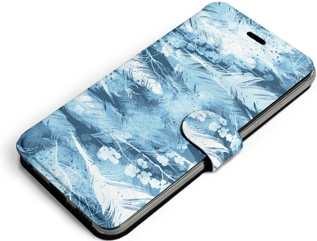 Pouzdro Mobiwear Flip Samsung Galaxy S22 - M058S Světle modrá horizontální pírka