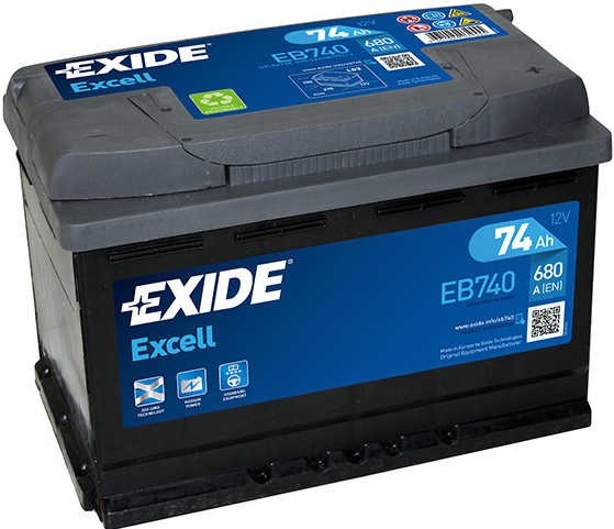 Exide Excell 12V 74Ah 680A EB740