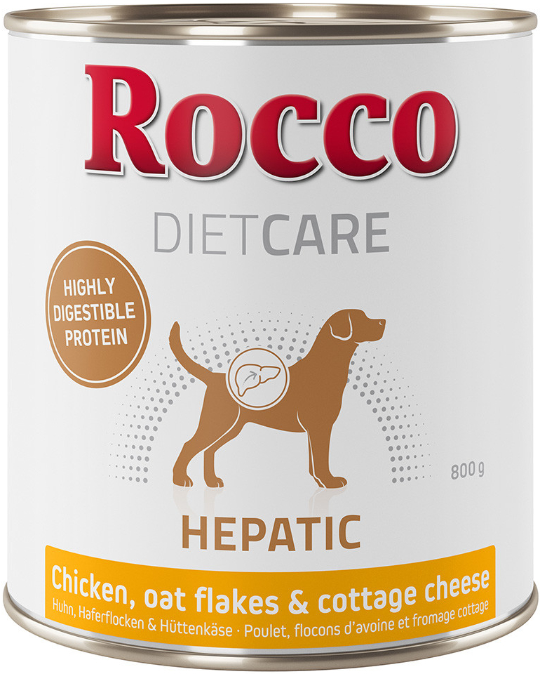 Rocco Diet Care Hepatic kuřecí s ovesnými vločkami a sýrem cottage 24 x 800 g