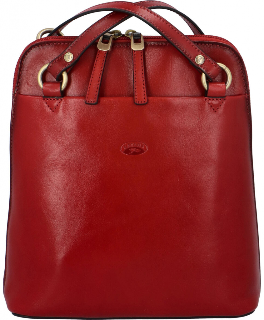Katana Luxusní dámský kožený kabelko batoh Elize červený