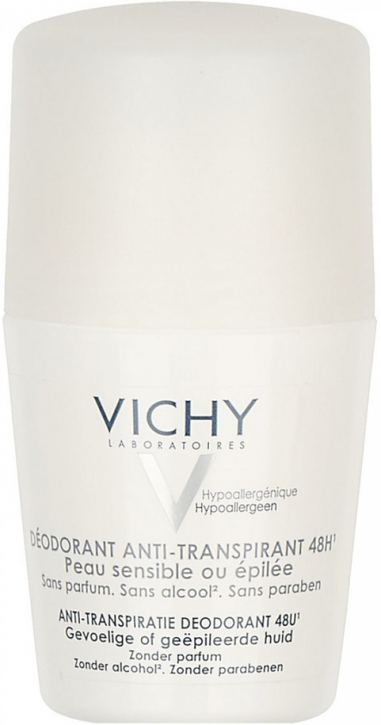 Vichy Deodorant-Antiperspirant 48h roll-on pro citlivou nebo depilovanou pokožku (Soothing ) 50 ml