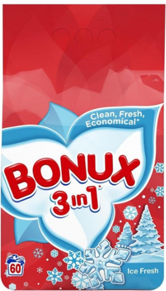 Bonux Polar Ice Fresh 3v1 prací prášek na bílé prádlo 80 PD 6 kg