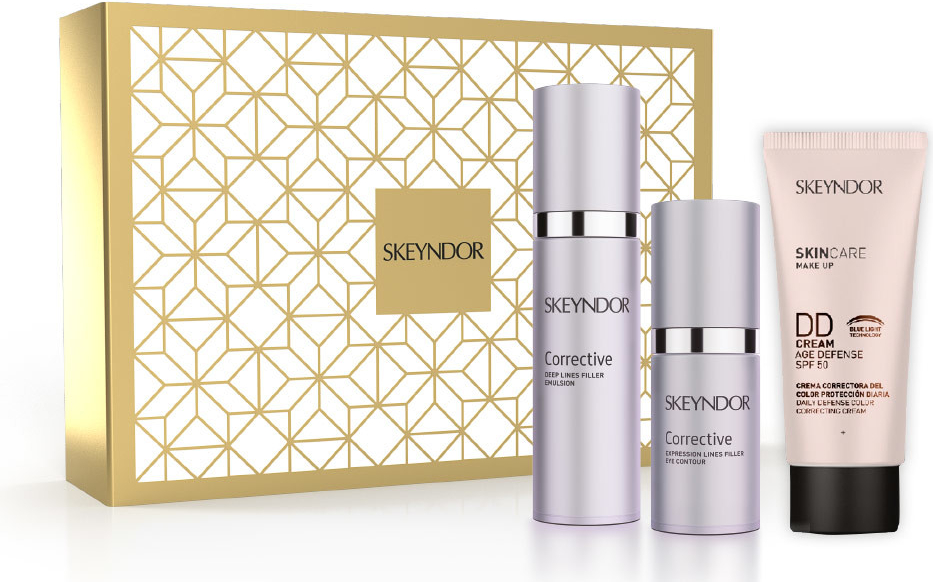 Skeyndor Corrective emulze pro normální a smíšenou pleť 50 ml + oční krém 15 ml + DD krém 01 40 ml dárková sada