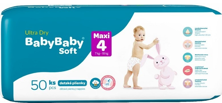 Babybaby Soft Standard Maxi 7-18 kg 50 ks