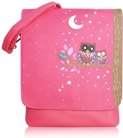 Owl Moon crossbody růžová