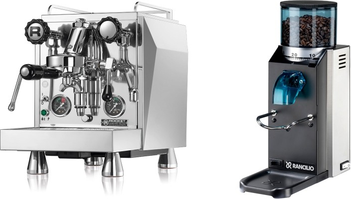 Set Rocket Espresso Giotto Cronometro R + Rancilio Rocky Doserless