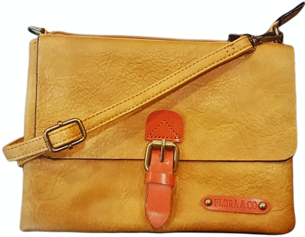 Flora & Co dámská kabelka s řemínkem mini hořčicová H6768 moutarde