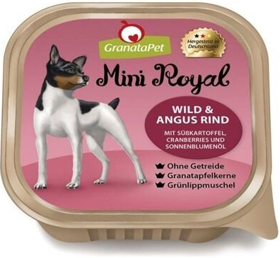 GranataPet Mini Royal Adult Dog Zvěřina a hovězí se sladkými bramborami brusinkami a slunečnicovým olejem 150 g