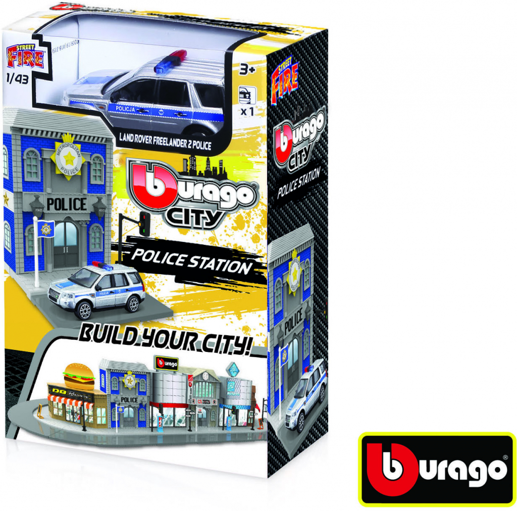 Bburago Street Fire City Police Station 1:43