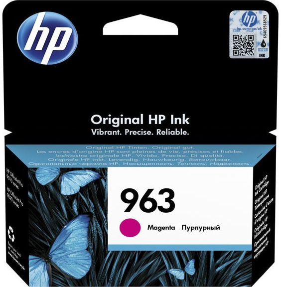 HP 963 originální inkoustová kazeta purpurová 3JA24AE